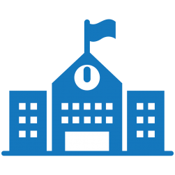 Blue public school icon